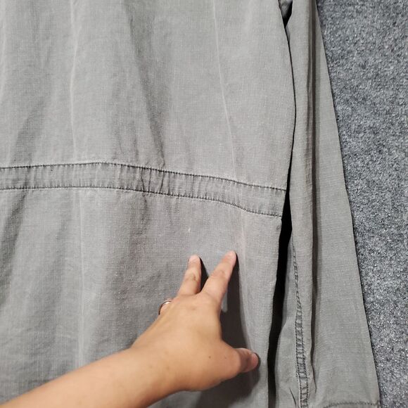 All-Son Chore Jacket Mens L Grey Military Barn Utility Pockets Y2K Grunge - Picture 11 of 16